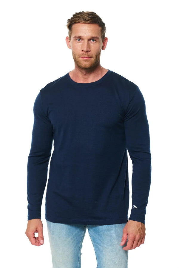 Herren Merino Langarmshirt 190 Dunkelmarine