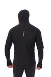 Herren-Kapuzenpullover aus Merinowolle mit halbem Reißverschluss 190 Anthrazit