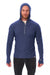 Men's Merino Wool Half Zip Hoodie 190 Windsor Blue
