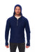 Men's Merino Wool Half Zip Hoodie 190 Navy