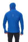 Men's Merino Wool Half Zip Hoodie 190 Cobalt Blue