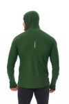 Men's Merino Wool Half Zip Hoodie 190 Olive
