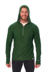 Men's Merino Wool Half Zip Hoodie 190 Olive