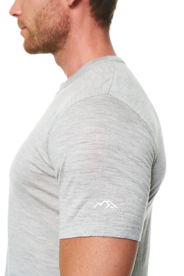 Men's Merino Wool Henley T-shirt 170 Heather Grey
