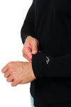 Men's Merino Wool Long Sleeve Henley Shirt 170 Black
