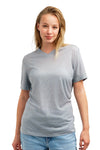 Women's Merino T-shirt 165 Silver Striped | V-Neck