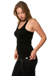 Women's Merino Wool Racerback Tank Top Black