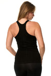 Women's Merino Wool Racerback Tank Top Black