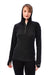 Damen-Kapuzenpullover aus Merinowolle mit halbem Reißverschluss 190 Anthrazit