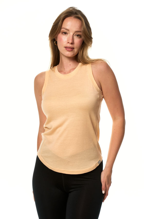 Women's Merino Wool Basic Tank Top Peach