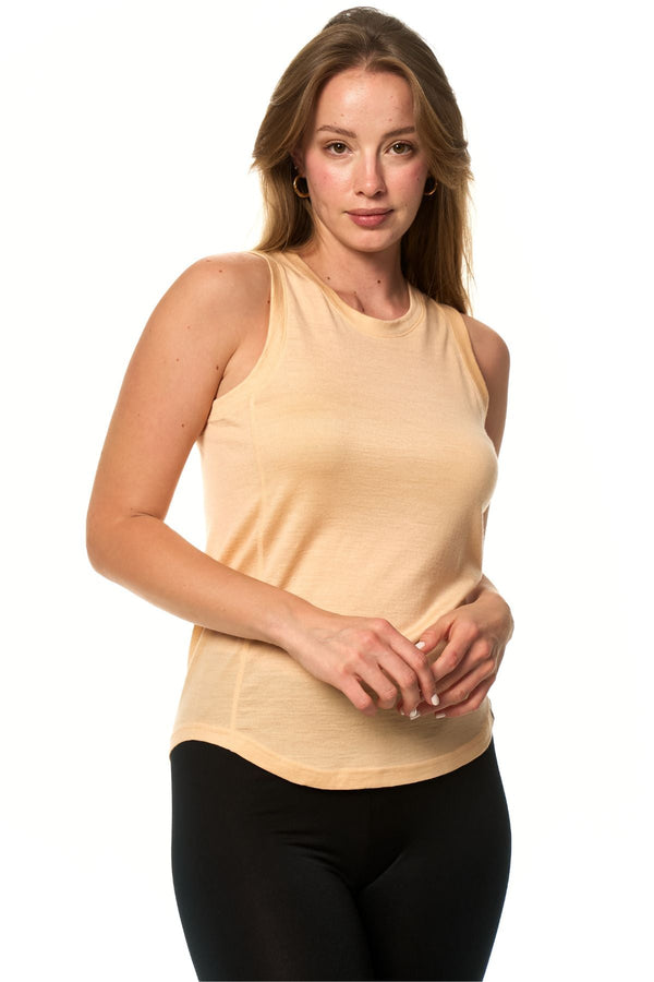 Women's Merino Wool Basic Tank Top Peach