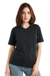 Damen Merino T-Shirt 165 Ebenholzgrau | V-Ausschnitt