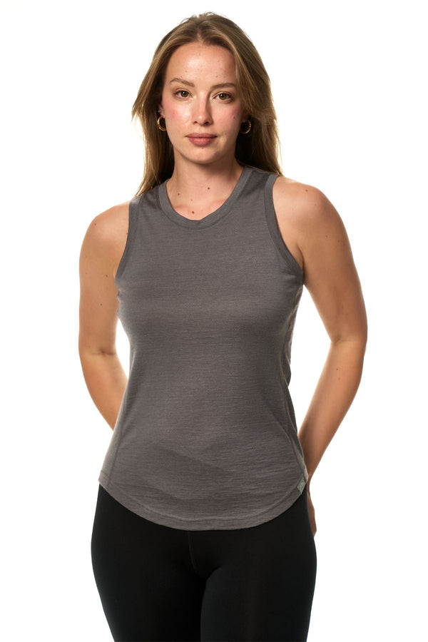 Women's Merino Wool Basic Tank Top Perfect Grey