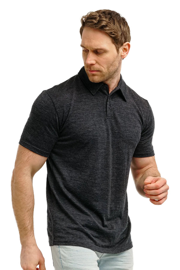 Men's Merino Polo 165 Charcoal Grey