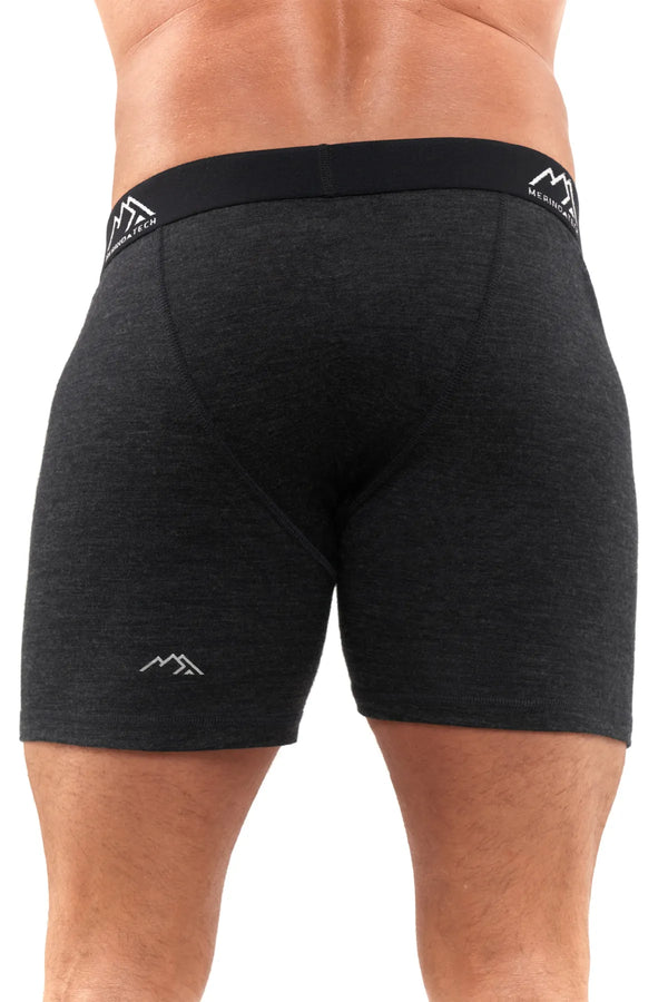 Men's Merino Boxers 170 Brief Charcoal Grey (2 Pack)