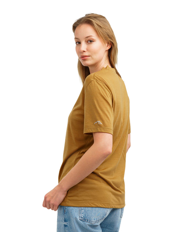 Women's Merino T-shirt 165 Dijon Yellow | V-Neck