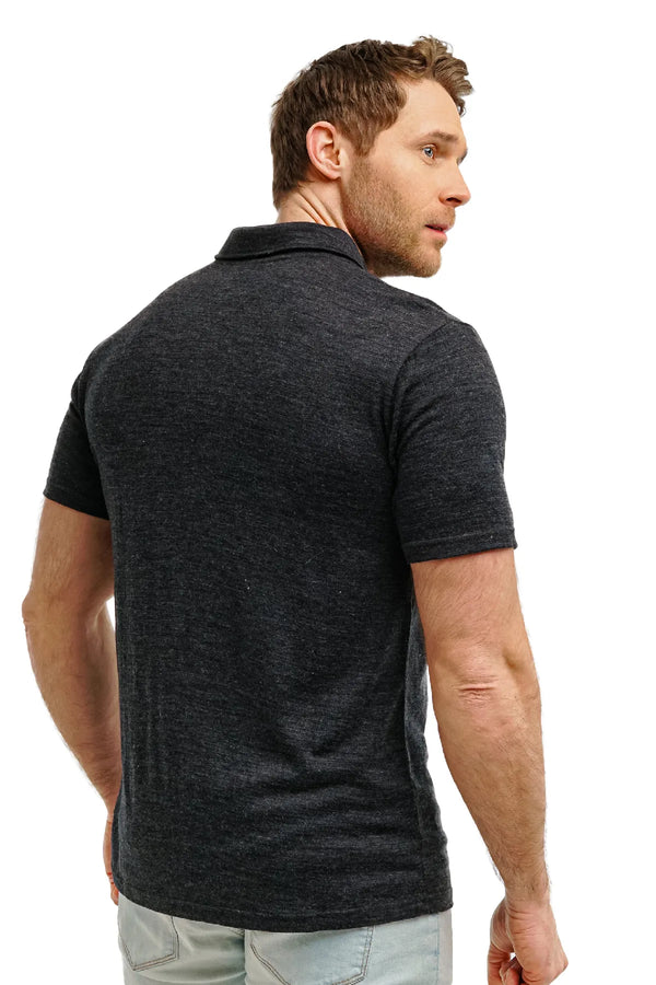 Men's Merino Polo 165 Charcoal Grey