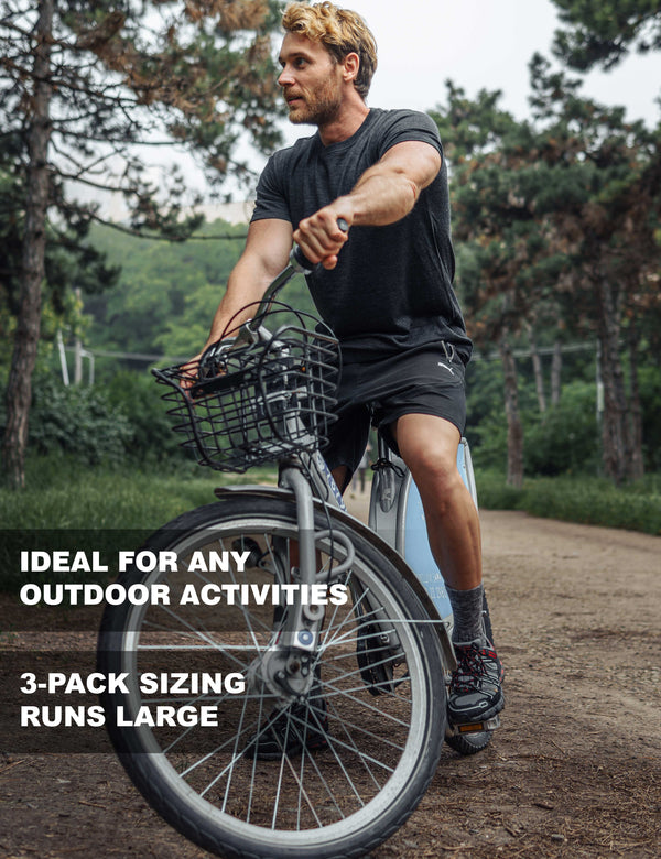 Merino Wool Hiking Socks - (Pack of 2) Black Marble