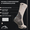 Wandersocken aus Merinowolle - (2er-Pack) Nebelgrau