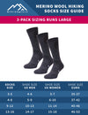 Merino Wool Hiking Socks - (Pack of 3) Charcoal Grey