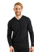 Men's Merino Long Sleeve 165 Heathered Black V-neck