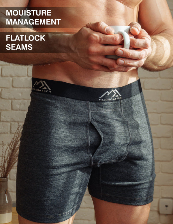 Men's Merino Boxers 170 Black (2 pack)