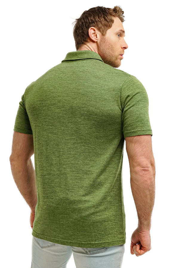 Men's Merino Polo 165 Olive Green