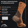 Wandersocken aus Merinowolle - (2er-Pack) Karamell
