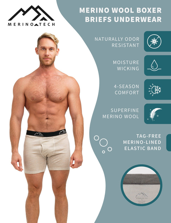 Men's Merino Boxers 170 Oatmeal (1 pack)