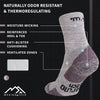 Merino Wool Hiking Socks - (Pack of 2) Heathered Iris