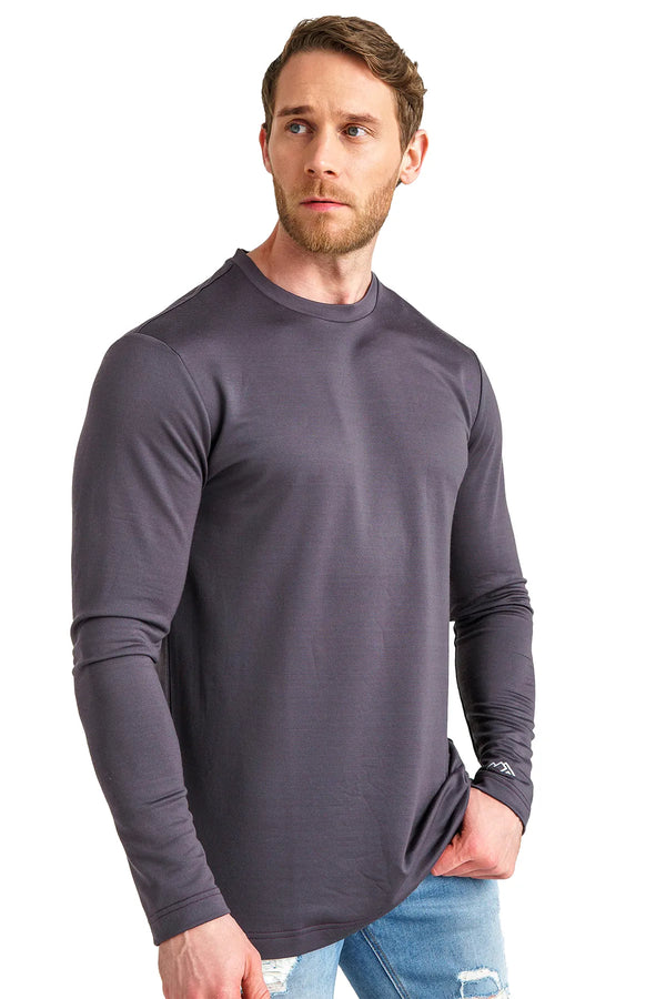 Men's Merino Long Sleeve Shirt 260 Dark Charcoal