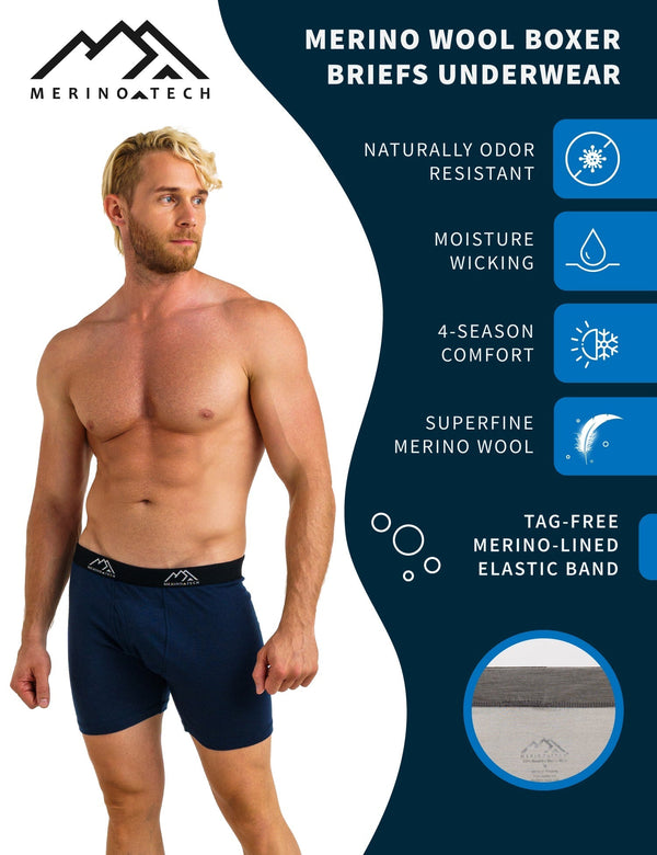 Men's Merino Boxers 170 Brief Midnight Navy (1 pack)