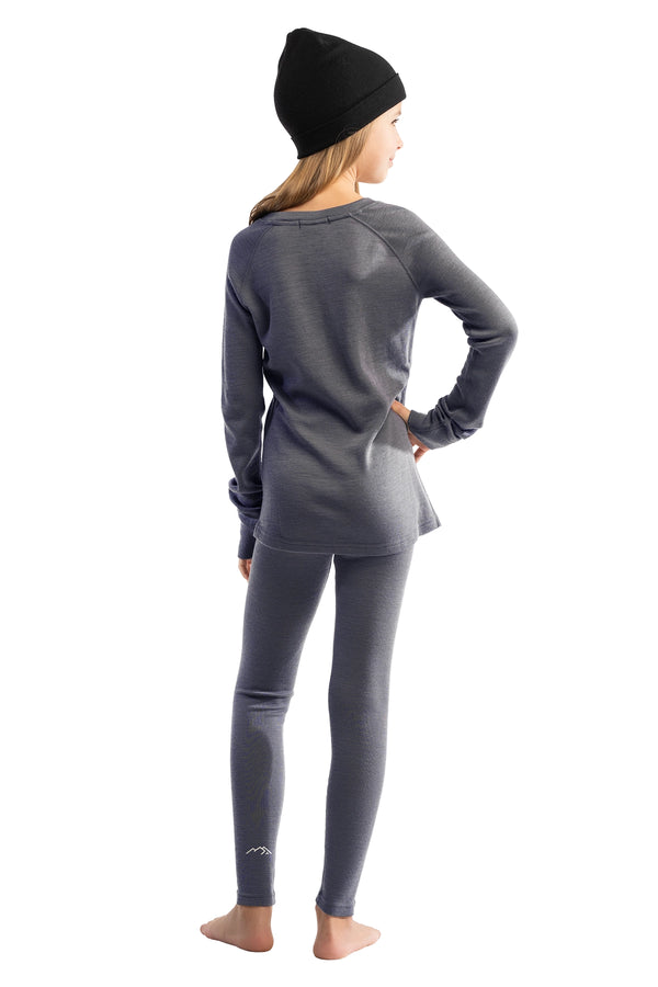 Kids' Merino Set Perfect Gray + Black Beanie