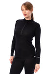 Women's Merino Half Zip Long Sleeve 165 Black