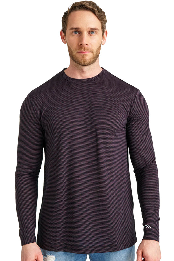 Men's Merino Long Sleeve 170 Dark Navy Weaved