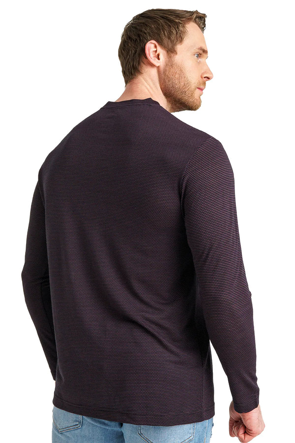 Men's Merino Long Sleeve 170 Dark Navy Weaved