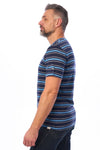 Men's Merino Sport T-shirt Black Sky Striped