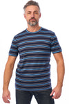 Men's Merino Sport T-shirt Black Sky Striped