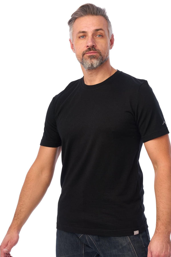 Herren Merino T-Shirt Grau Schwarz