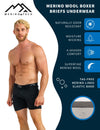Herren-Boxershorts Merino 170, schwarz meliert (2er-Pack)