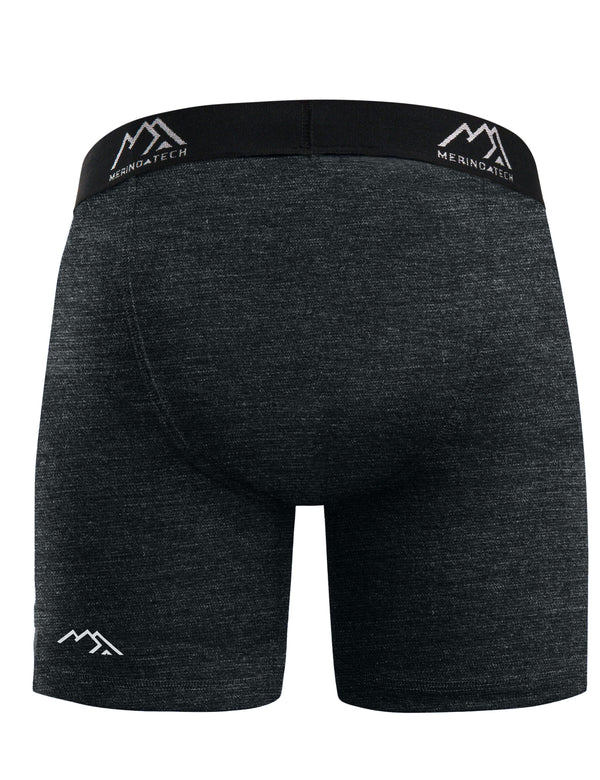 Men's Merino Boxers 170 Brief Charcoal Grey (2 Pack)