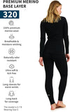 Women's Merino Thermal Set 320 Black Coal Zip-up