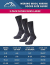 Merino Wool Hiking Socks - (Pack of 3) Light Grey