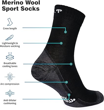 Laufsocken aus Merinowolle - (2er-Pack) Zobelschwarz