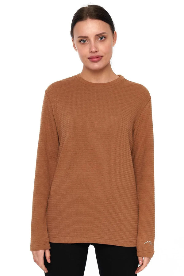 Women's Merino Long Sleeve Shirt 260 Beige Weaved