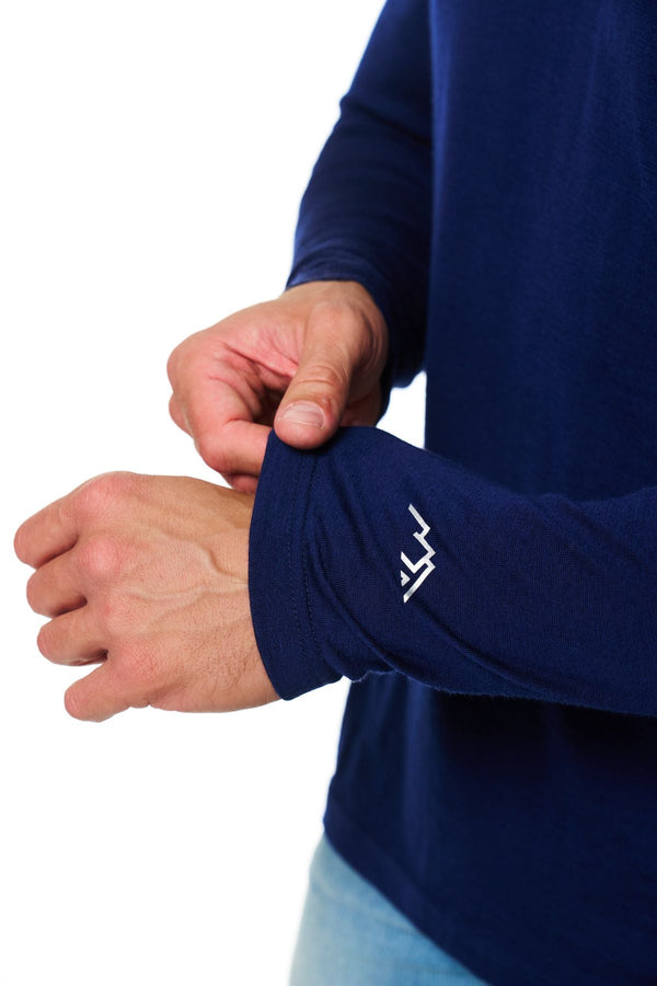 Herren Merino Langarmshirt 165 Navy