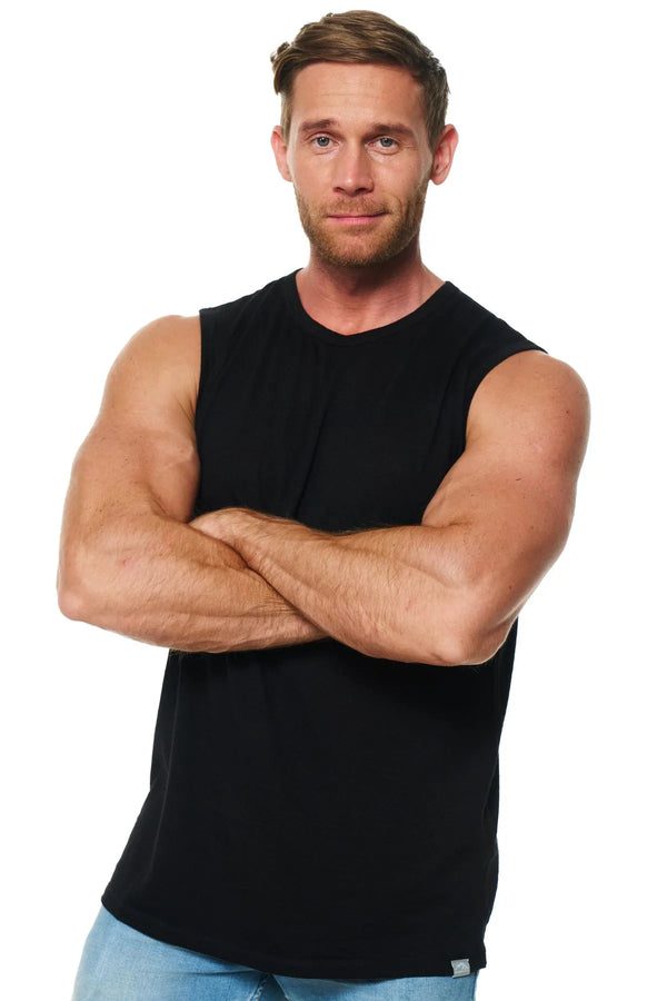 Men's Merino Wool Tank Top Black