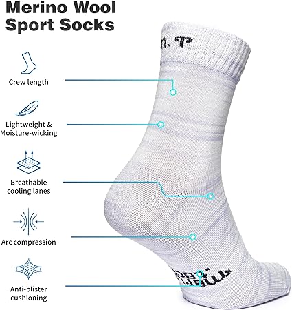 Laufsocken aus Merinowolle - (2er-Pack) Pastellblau