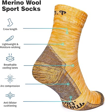 Laufsocken aus Merinowolle - (2er-Pack) Sandgrau