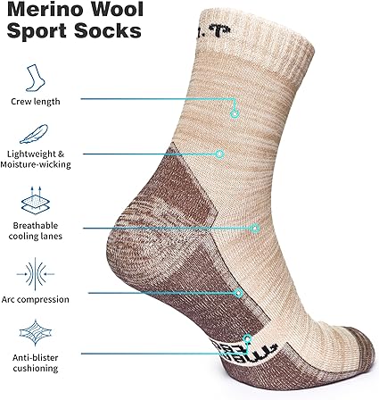 Laufsocken aus Merinowolle - (2er-Pack) Sahara Sand